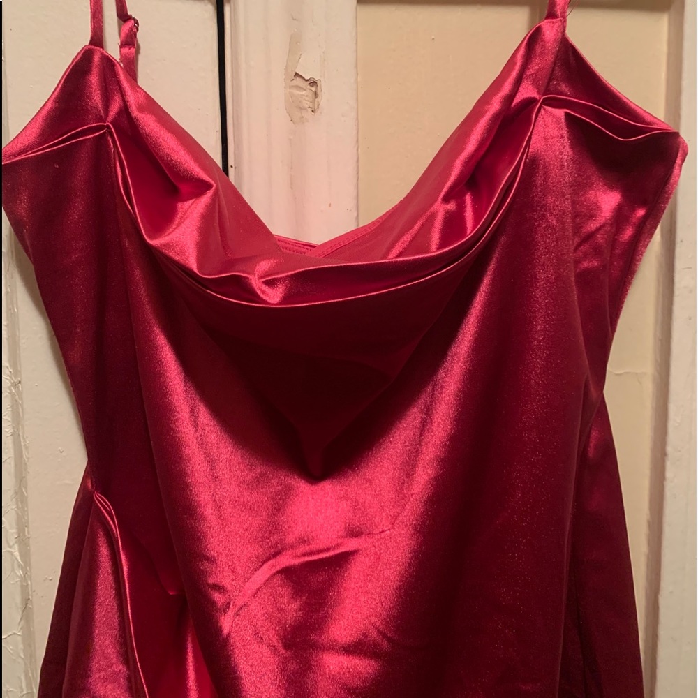 Strap wine mini dress